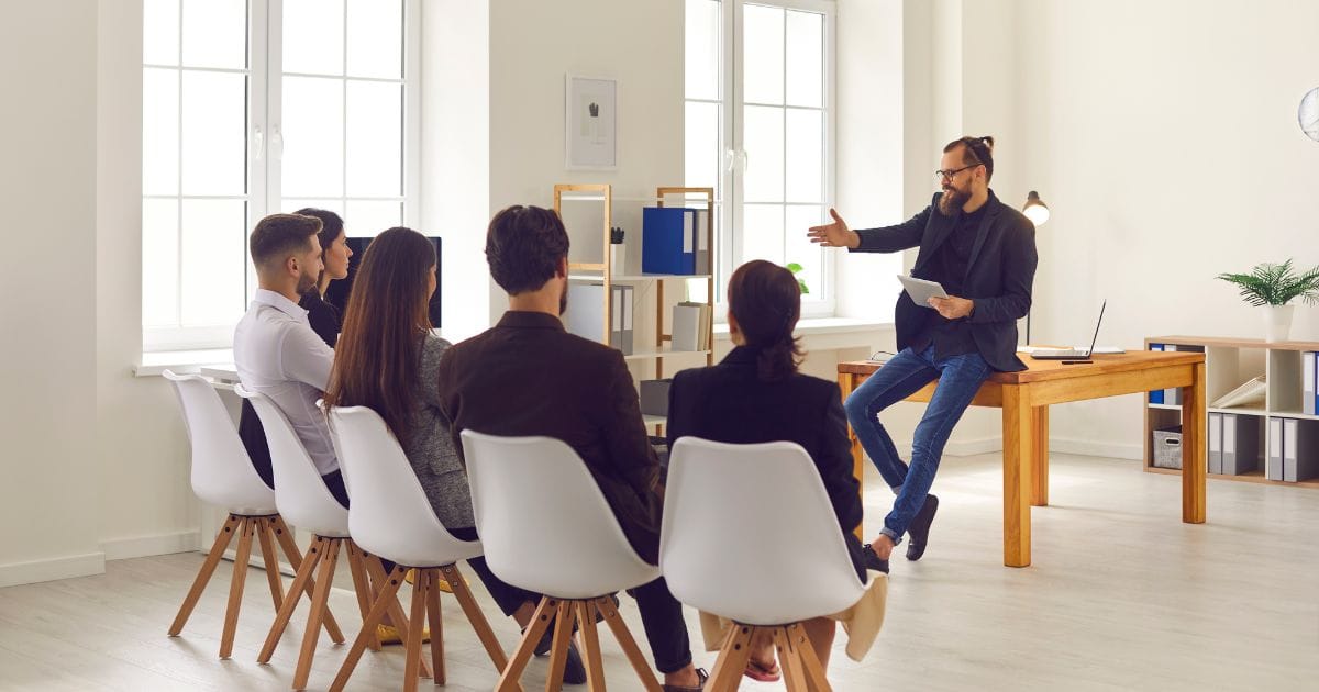 Practitioner leading a technical session for participants